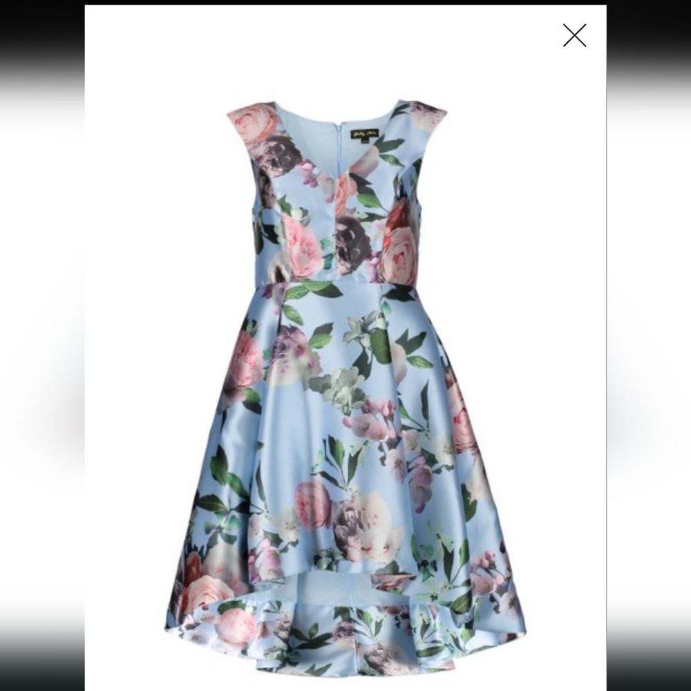 Blue floral SHELBY NITES hi low dress Size 10
